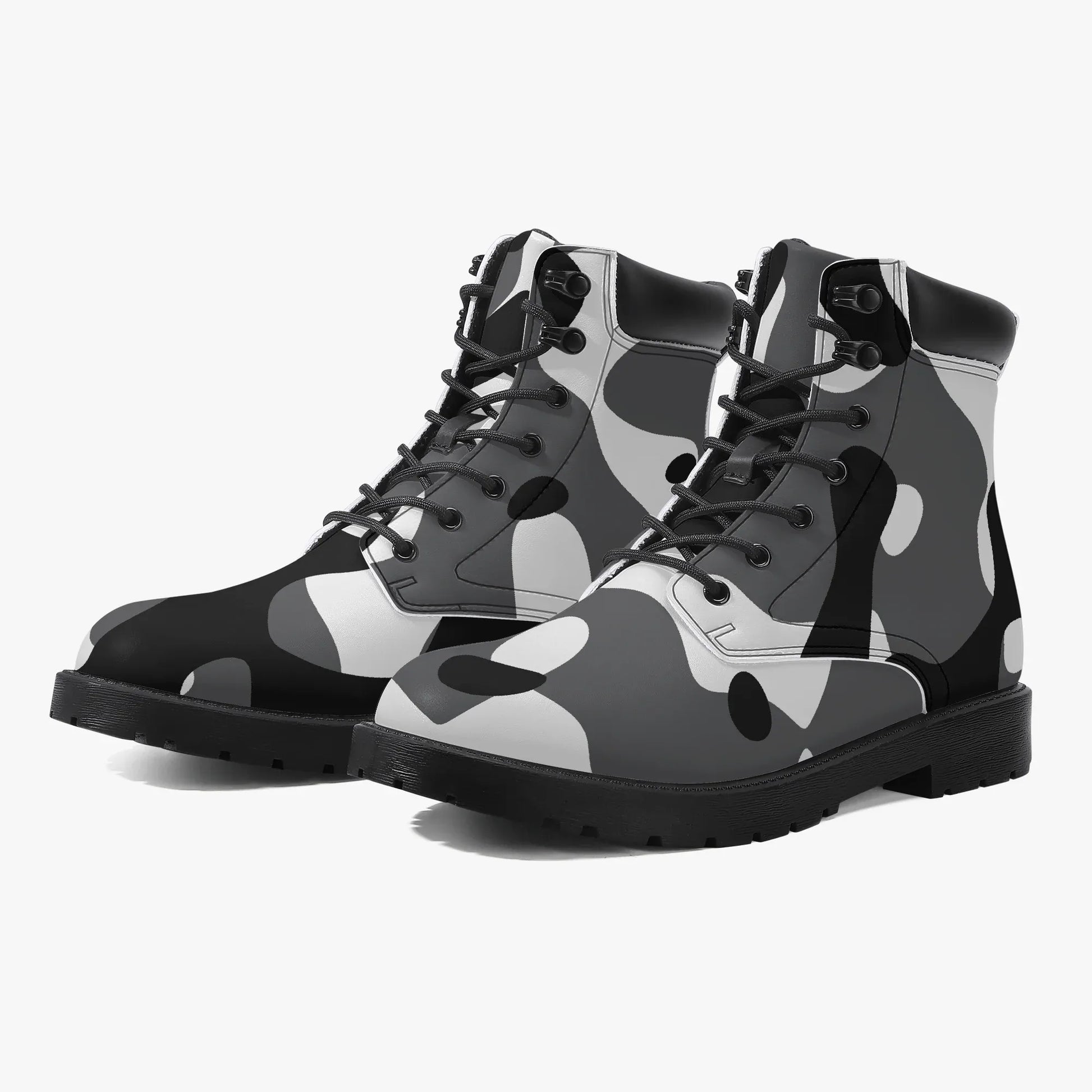 schwarz-weiss-camouflage-leder-boots-or-stylische-und-warme-winterstiefel-boots-jlr-design-8 - JLR Design
