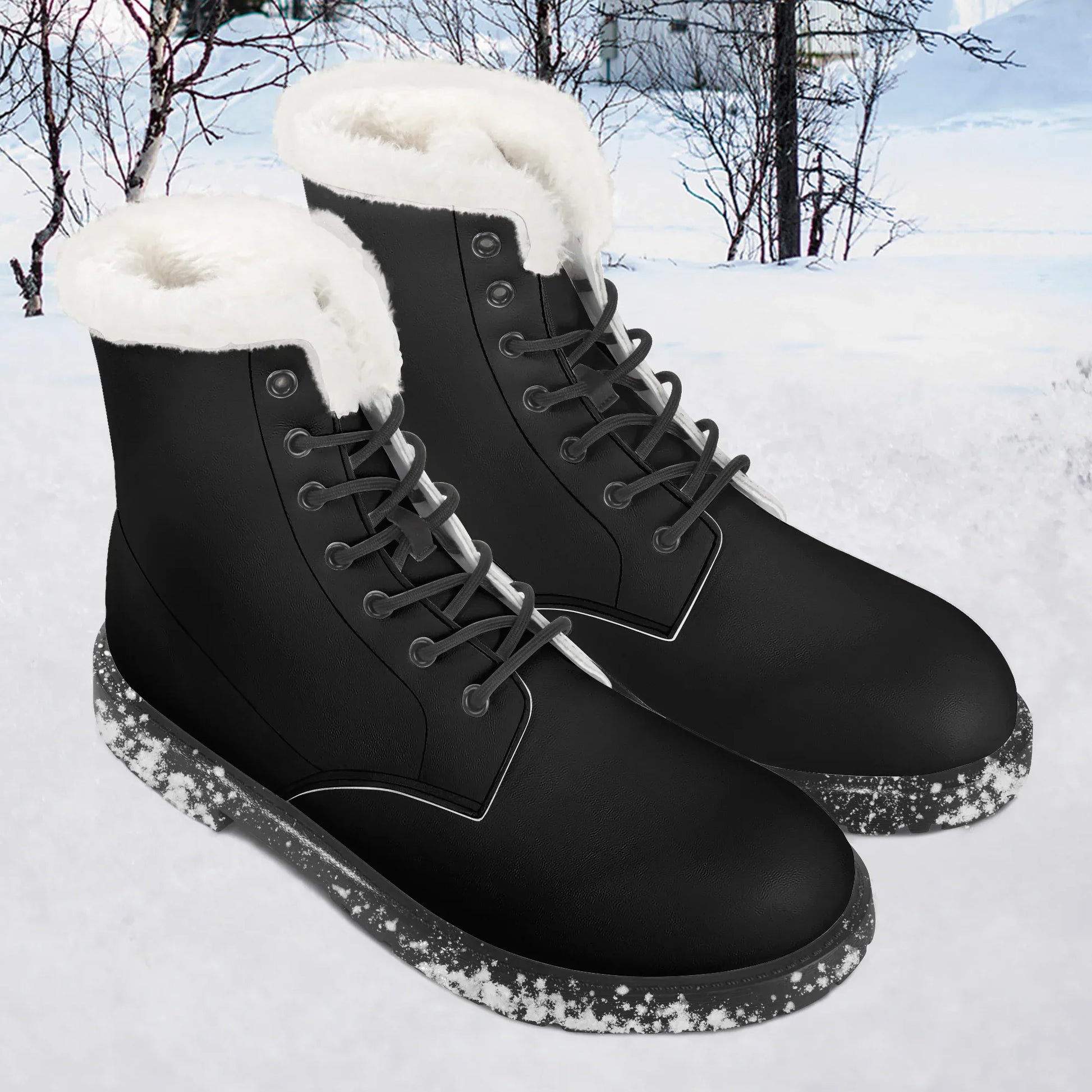 schwarze-faux-fur-leder-boots-boots-jlr-design-1 - JLR Design