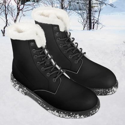 schwarze-faux-fur-leder-boots-boots-jlr-design-1 - JLR Design
