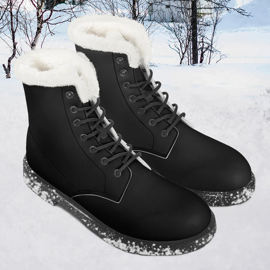schwarze-faux-fur-leder-boots-boots-jlr-design-1 - JLR Design