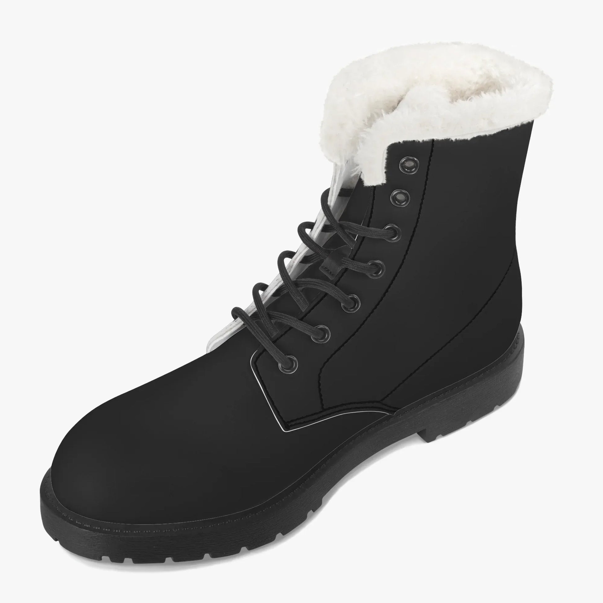 schwarze-faux-fur-leder-boots-boots-jlr-design-3 - JLR Design