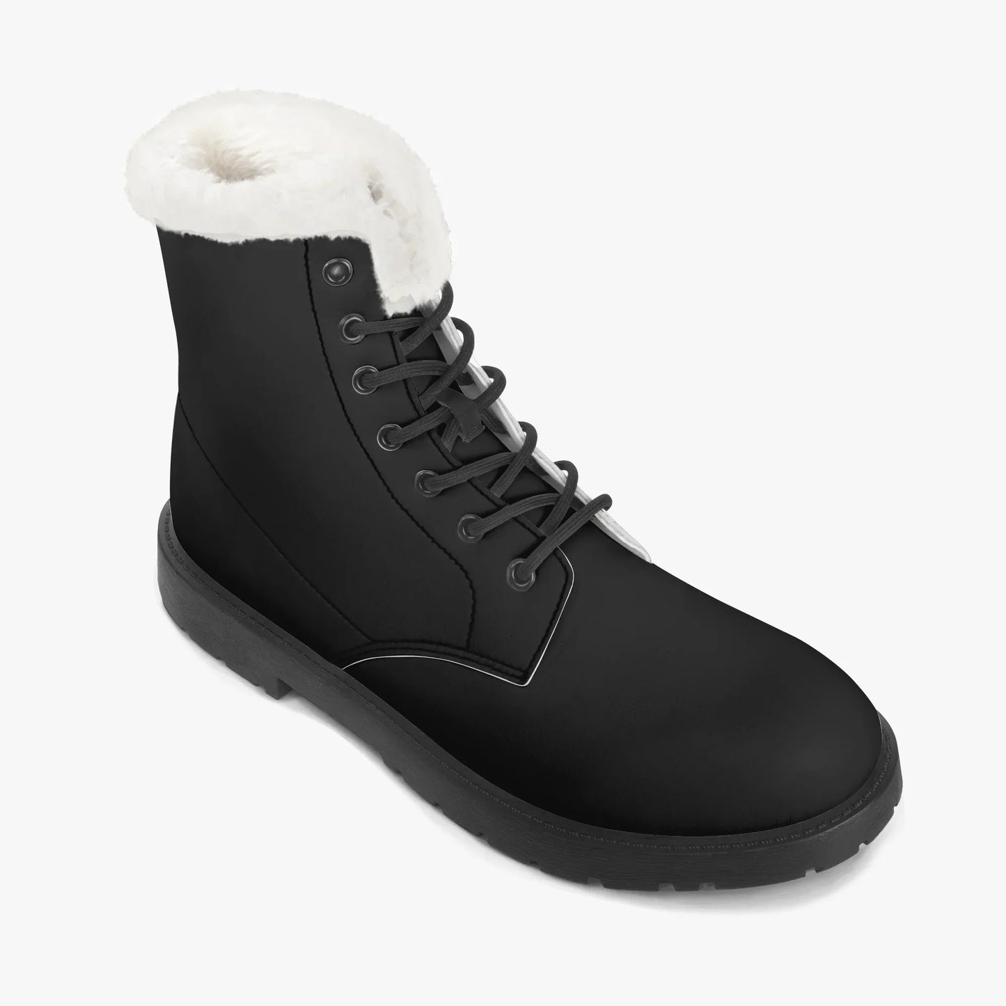 schwarze-faux-fur-leder-boots-boots-jlr-design-7 - JLR Design