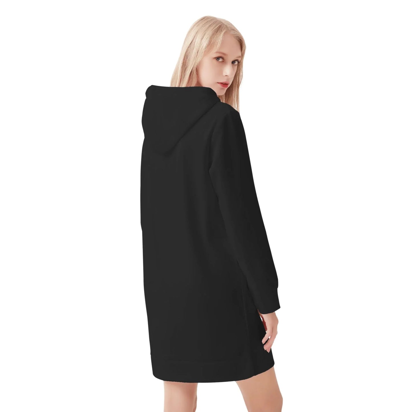 schwarzes-damen-hoodiekleid-warmes-velvet-kapuzenkleid-aus-weichem-samt-fleece-hoodiekleid-jlr-design-2 - JLR Design