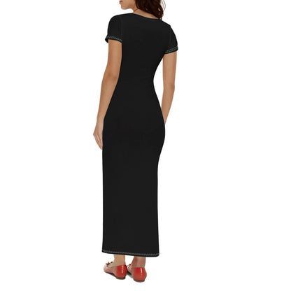 schwarzes-short-sleeve-long-dress-long-dress-jlr-design-2 - JLR Design