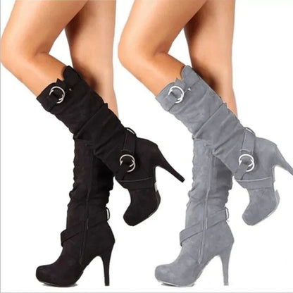 sexy-overknee-stiefel-mit-plateau-and-high-heel-retro-damen-winterstiefel-aus-baumwollstoff-stiefel-jlr-design-13 - JLR Design