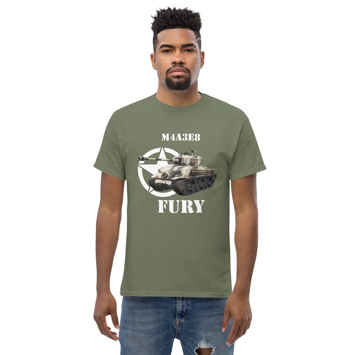 sherman-m4a3e8-fury-panzer-herren-t-shirt-t-shirt-jlr-design-1 - JLR Design