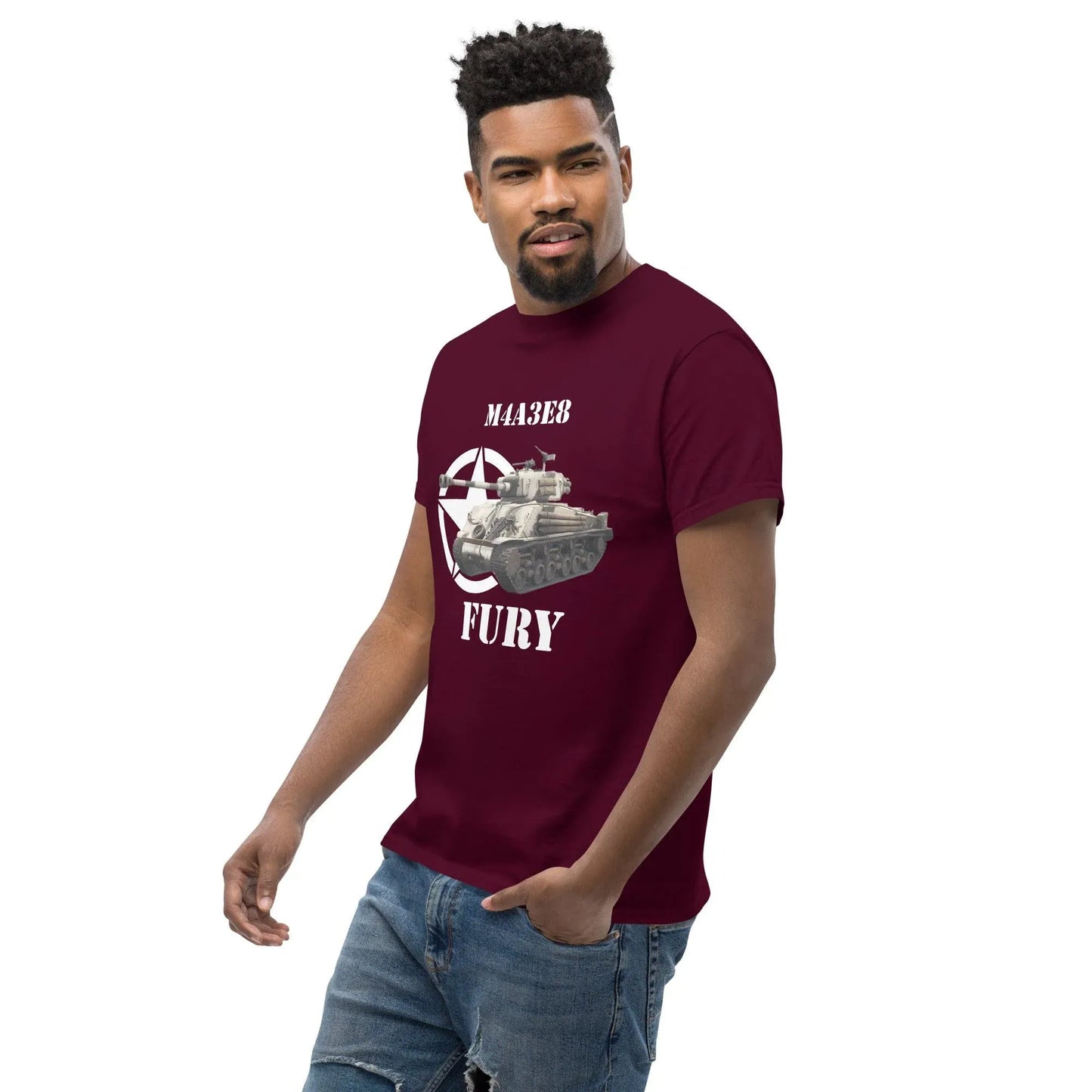 sherman-m4a3e8-fury-panzer-herren-t-shirt-t-shirt-jlr-design-4 - JLR Design