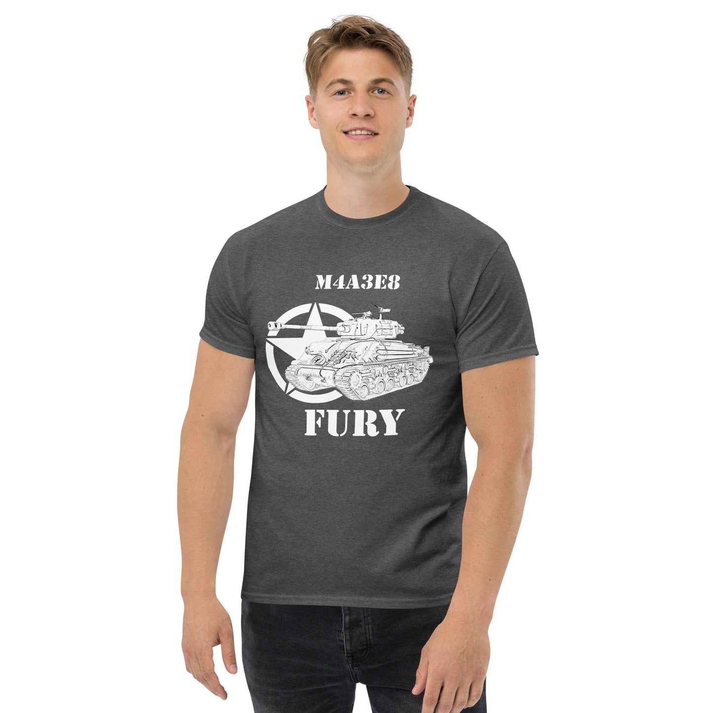 sherman-m4a3e8-fury-sw-herren-t-shirt-t-shirt-jlr-design-1 - JLR Design