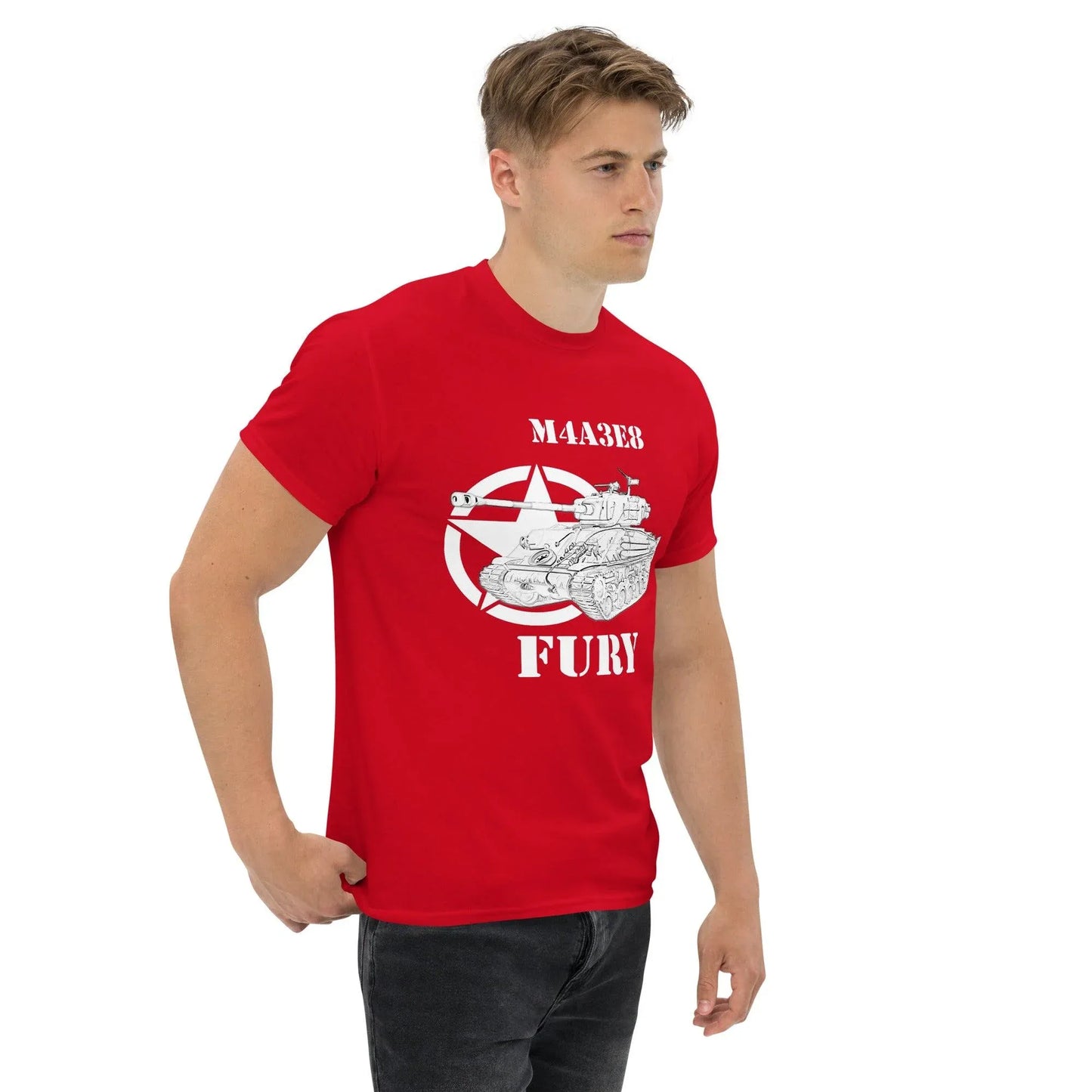 sherman-m4a3e8-fury-sw-herren-t-shirt-t-shirt-jlr-design-13 - JLR Design