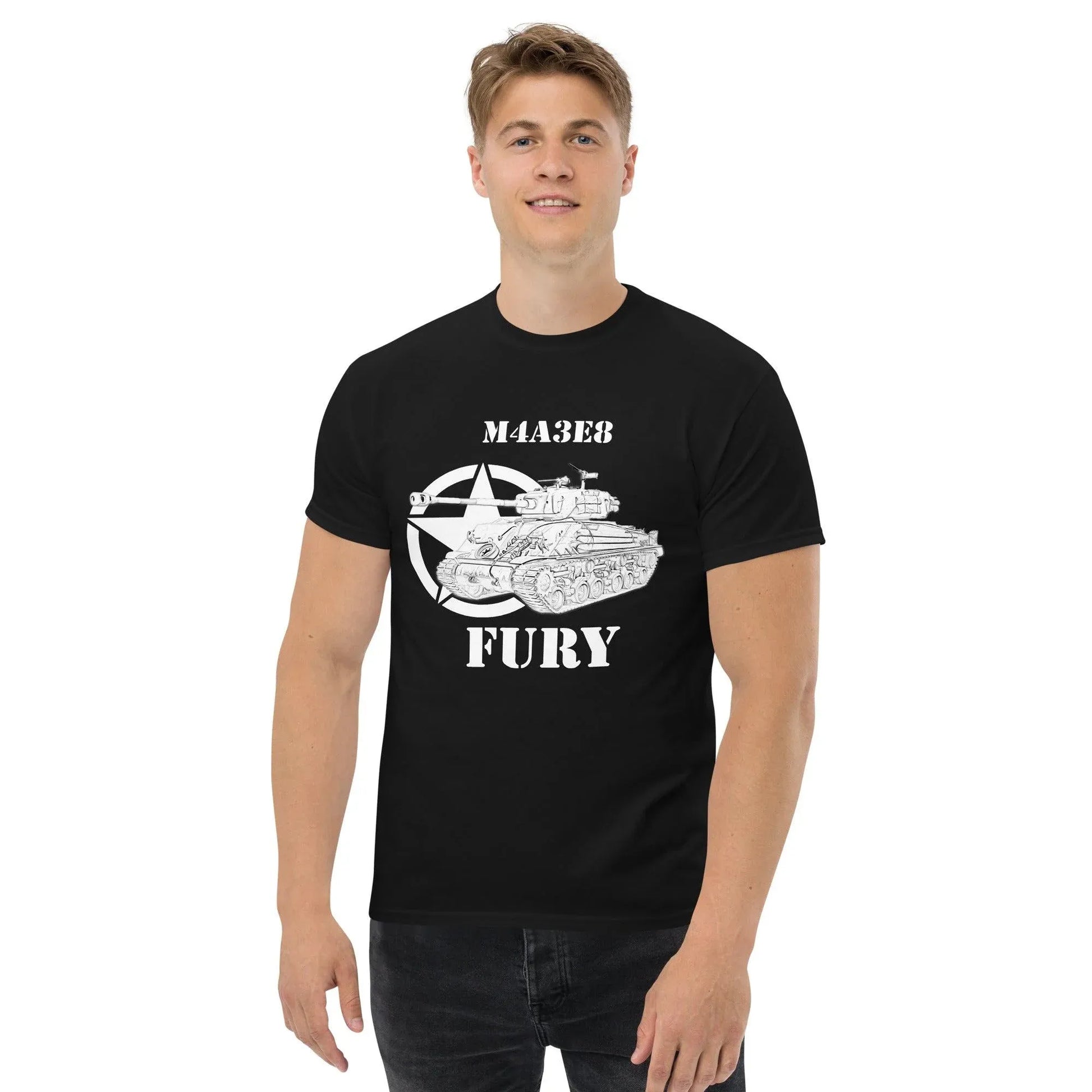 sherman-m4a3e8-fury-sw-herren-t-shirt-t-shirt-jlr-design-5 - JLR Design
