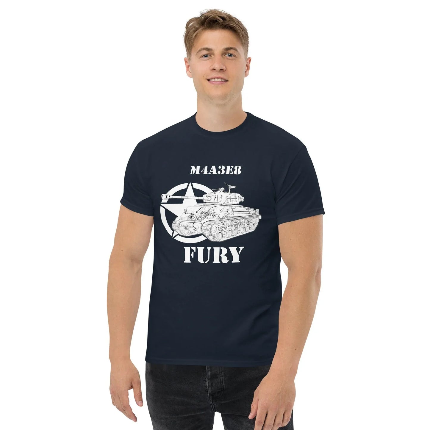 sherman-m4a3e8-fury-sw-herren-t-shirt-t-shirt-jlr-design-8 - JLR Design