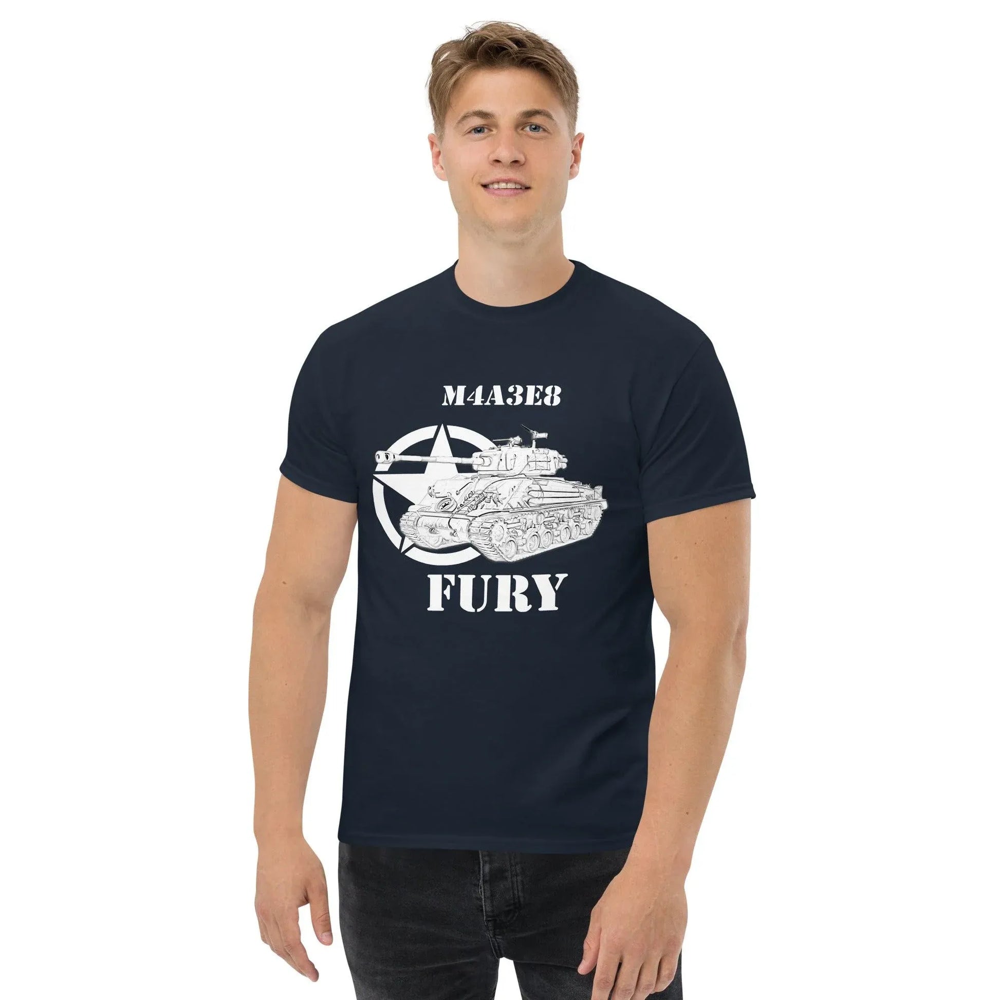sherman-m4a3e8-fury-sw-herren-t-shirt-t-shirt-jlr-design-8 - JLR Design