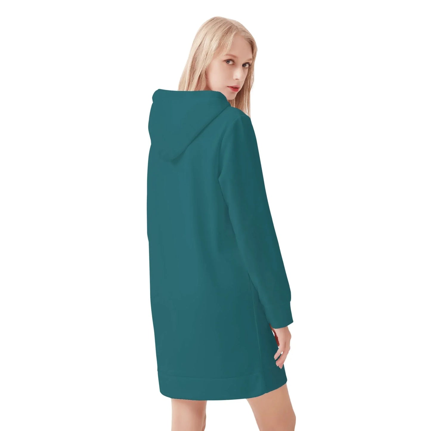 sherpa-blue-damen-hoodiekleid-warmes-velvet-kapuzenkleid-aus-weichem-samt-fleece-hoodiekleid-jlr-design-2 - JLR Design
