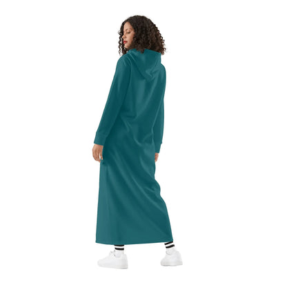 sherpa-blue-damen-maxi-hoodiekleid-knochellanges-kapuzenkleid-aus-weich-angerautem-fleece-hoodiekleid-jlr-design-2 - JLR Design