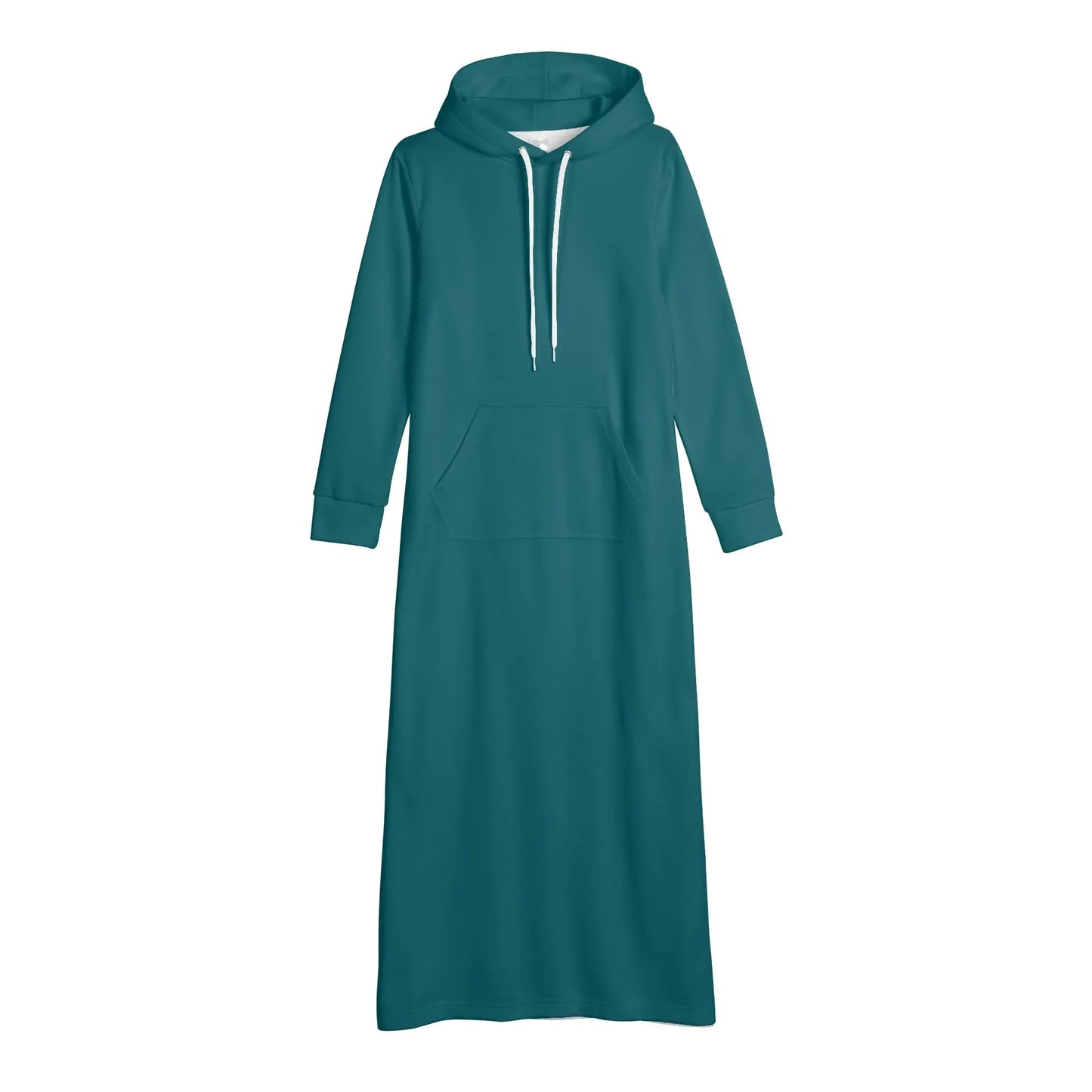 sherpa-blue-damen-maxi-hoodiekleid-knochellanges-kapuzenkleid-aus-weich-angerautem-fleece-hoodiekleid-jlr-design-4 - JLR Design