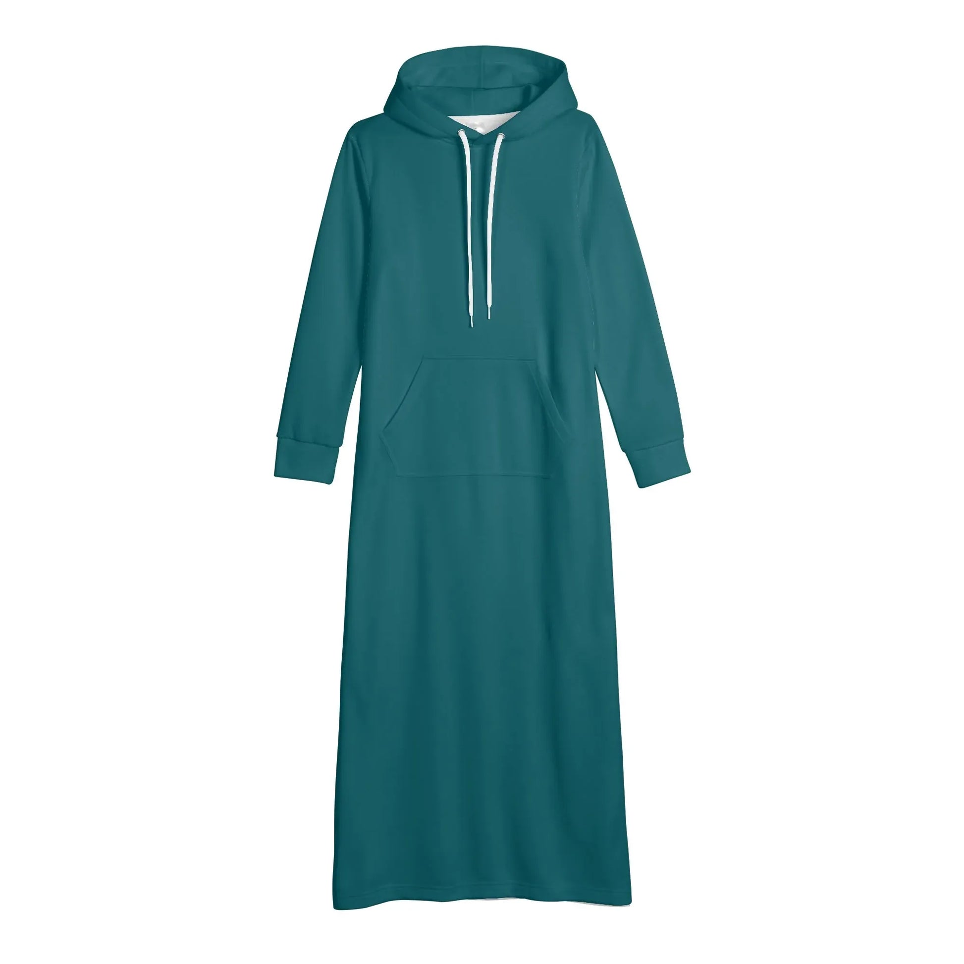 sherpa-blue-damen-maxi-hoodiekleid-knochellanges-kapuzenkleid-aus-weich-angerautem-fleece-hoodiekleid-jlr-design-4 - JLR Design