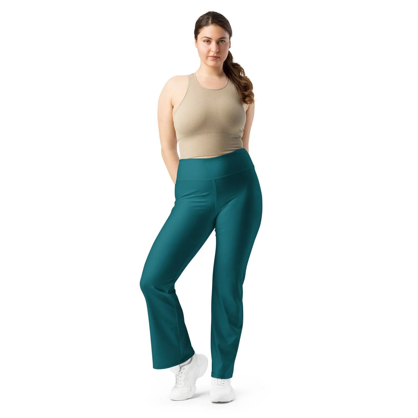 sherpa-blue-high-waist-flare-leggings-flare-leggings-jlr-design-4 - JLR Design