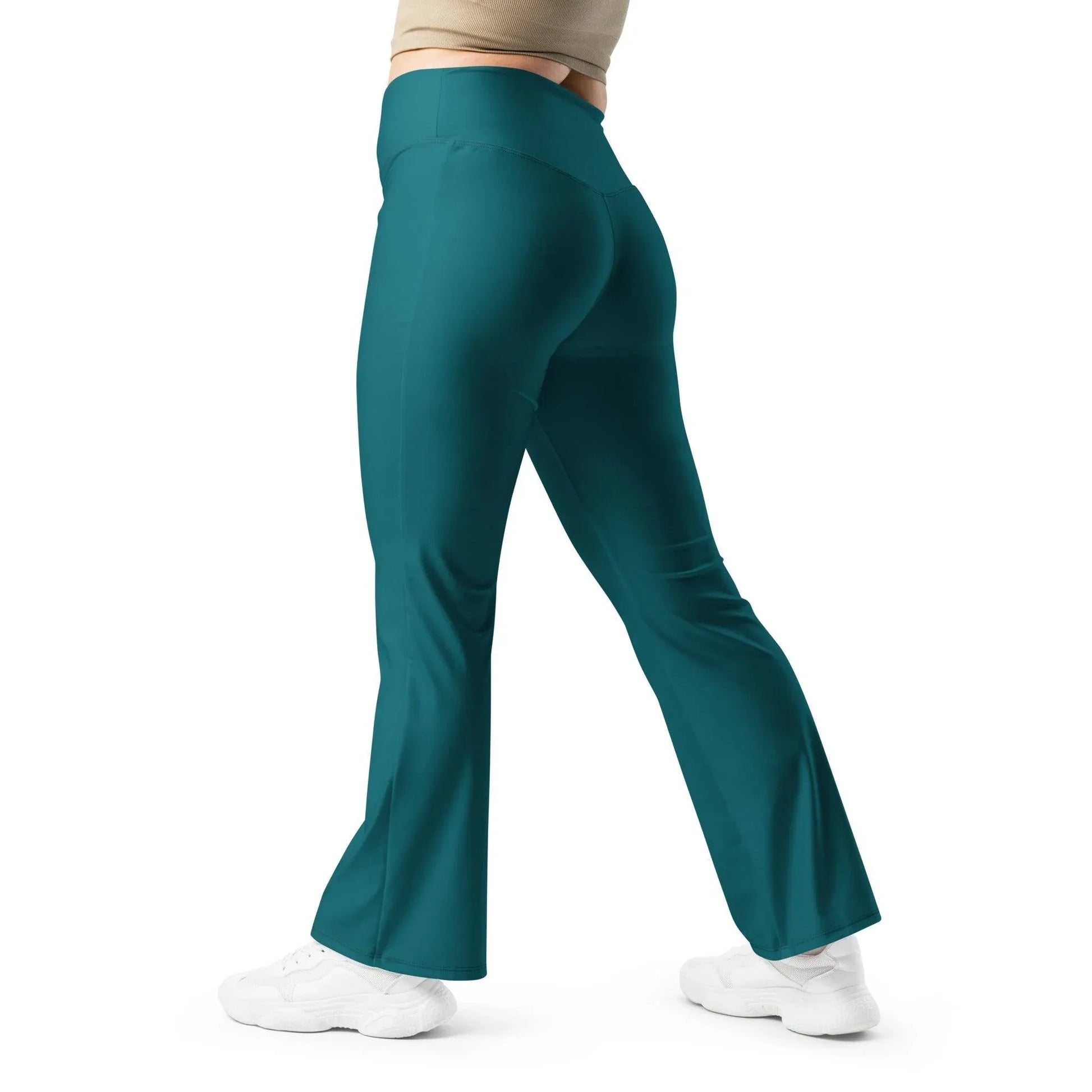 sherpa-blue-high-waist-flare-leggings-flare-leggings-jlr-design-5 - JLR Design
