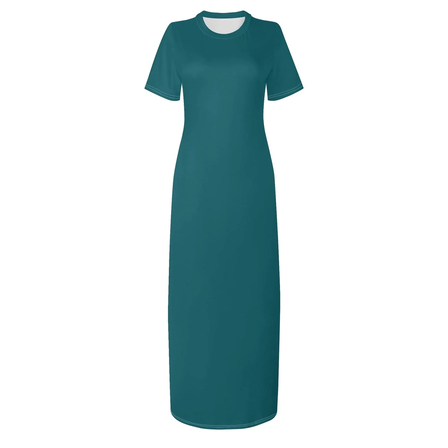 sherpa-blue-short-sleeve-long-dress-long-dress-jlr-design-3 - JLR Design
