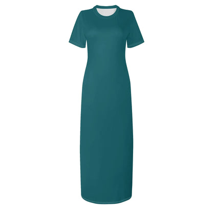 sherpa-blue-short-sleeve-long-dress-long-dress-jlr-design-3 - JLR Design