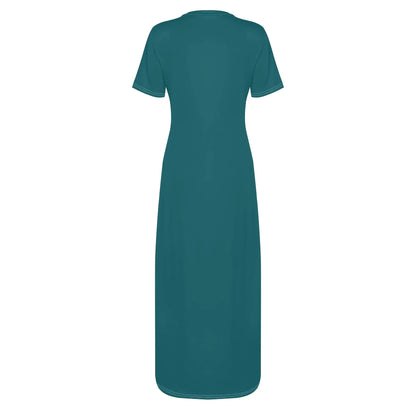 sherpa-blue-short-sleeve-long-dress-long-dress-jlr-design-4 - JLR Design