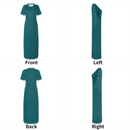 sherpa-blue-short-sleeve-long-dress-long-dress-jlr-design-7 - JLR Design