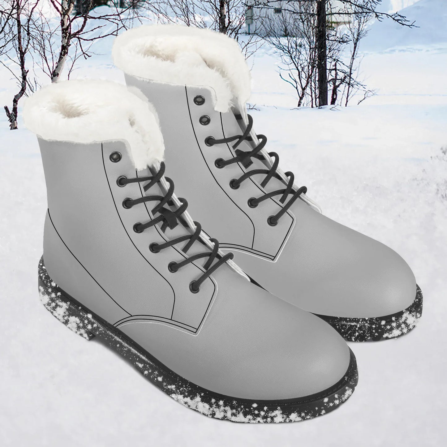 silber-faux-fur-leder-boots-boots-jlr-design-1 - JLR Design