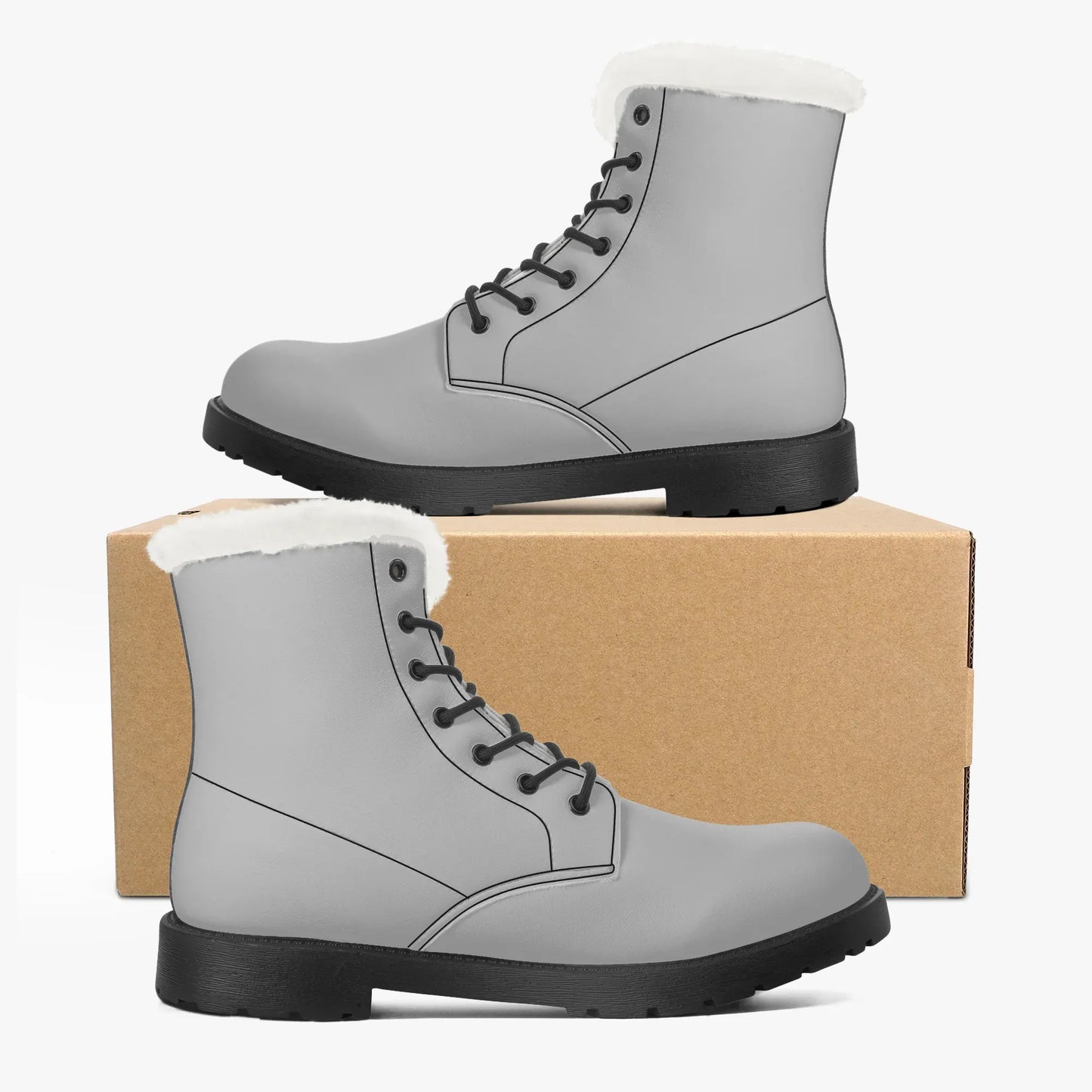 silber-faux-fur-leder-boots-boots-jlr-design-5 - JLR Design