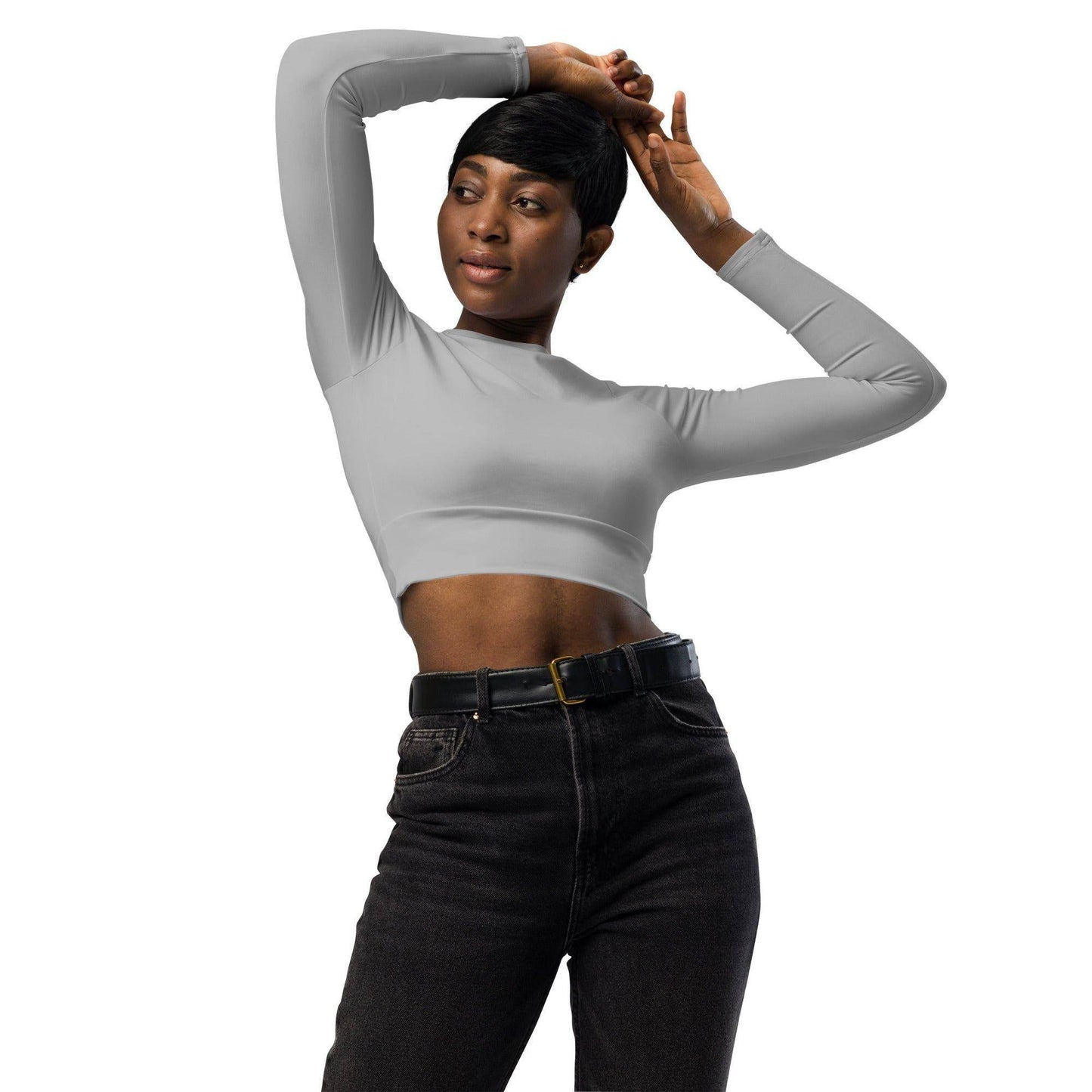 silber-long-sleeve-damen-crop-top-long-sleeve-crop-top-jlr-design-1 - JLR Design