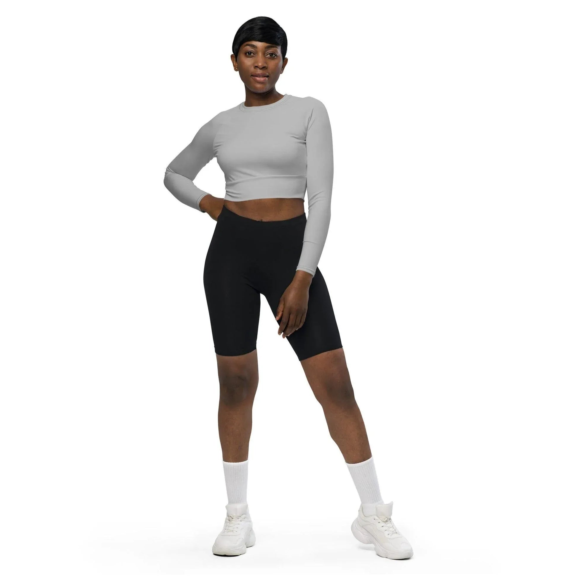 silber-long-sleeve-damen-crop-top-long-sleeve-crop-top-jlr-design-2 - JLR Design