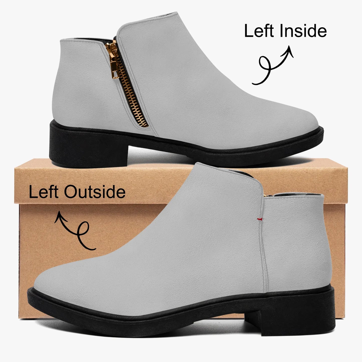 silberne-elegante-reissverschluss-stiefeletten-stiefeletten-jlr-design-4 - JLR Design
