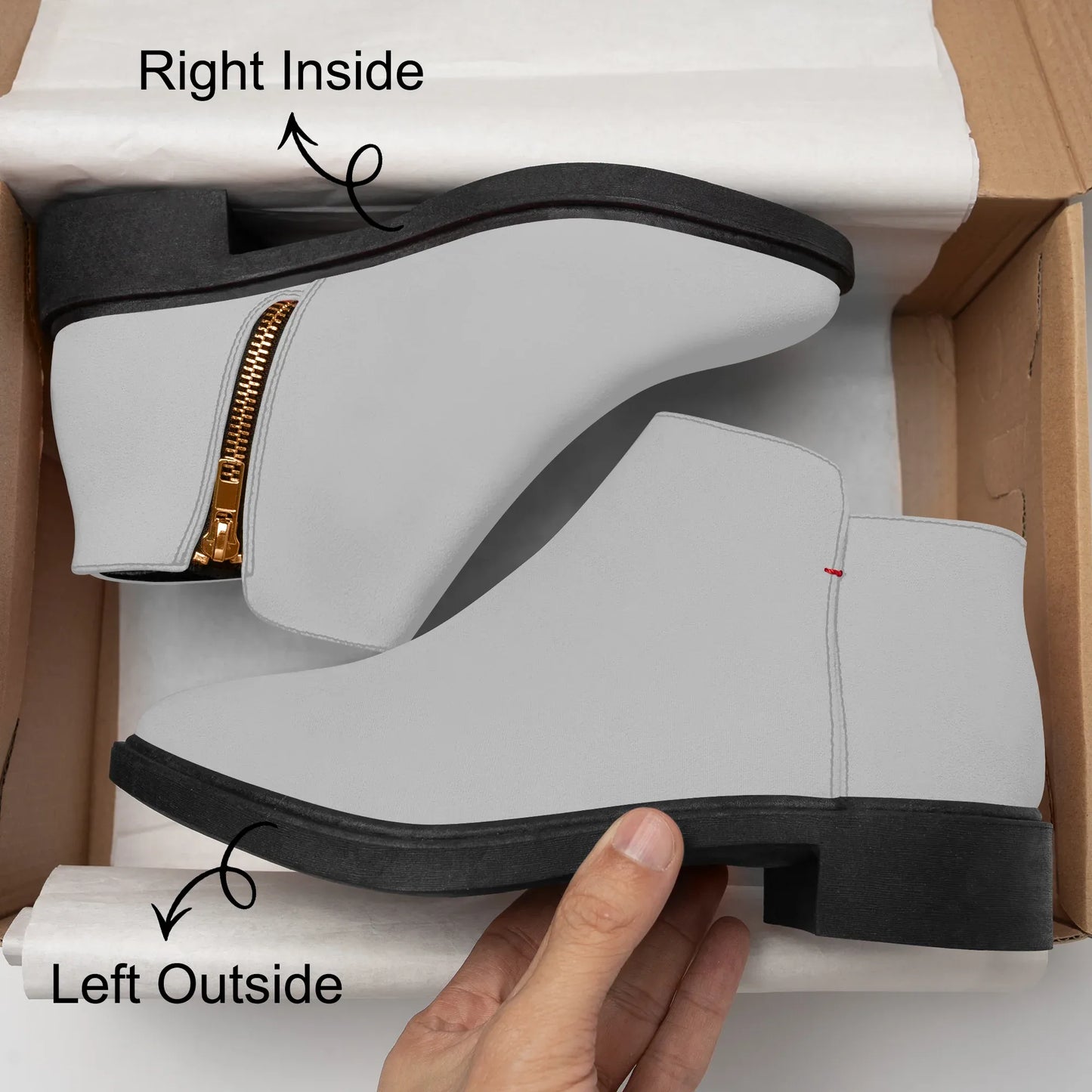 silberne-elegante-reissverschluss-stiefeletten-stiefeletten-jlr-design-8 - JLR Design