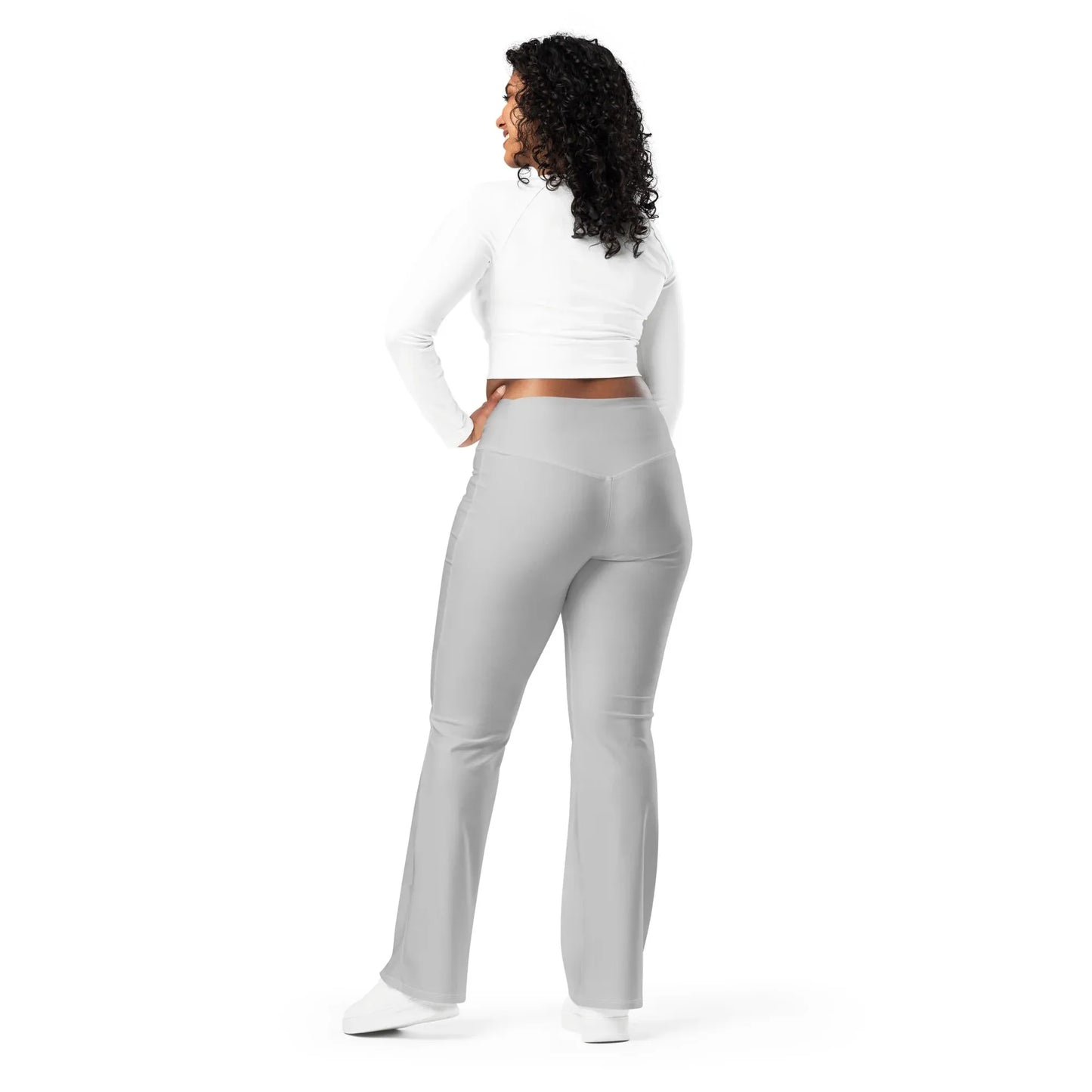 silver-high-waist-flare-leggings-flare-leggings-jlr-design-6 - JLR Design