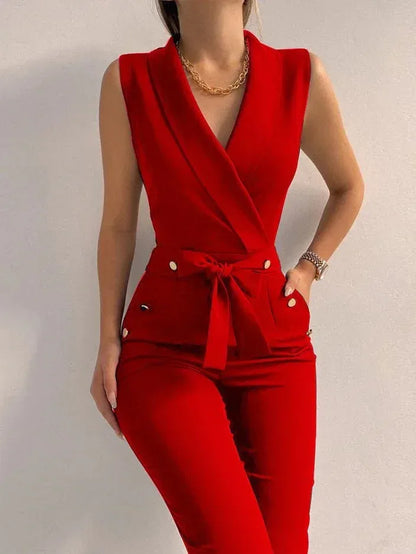 sleeveless-jumpsuit-mit-schleife-und-v-ausschnitt-jumpsuit-jlr-design-4 - JLR Design