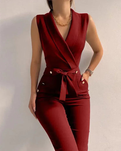 sleeveless-jumpsuit-mit-schleife-und-v-ausschnitt-jumpsuit-jlr-design-5 - JLR Design