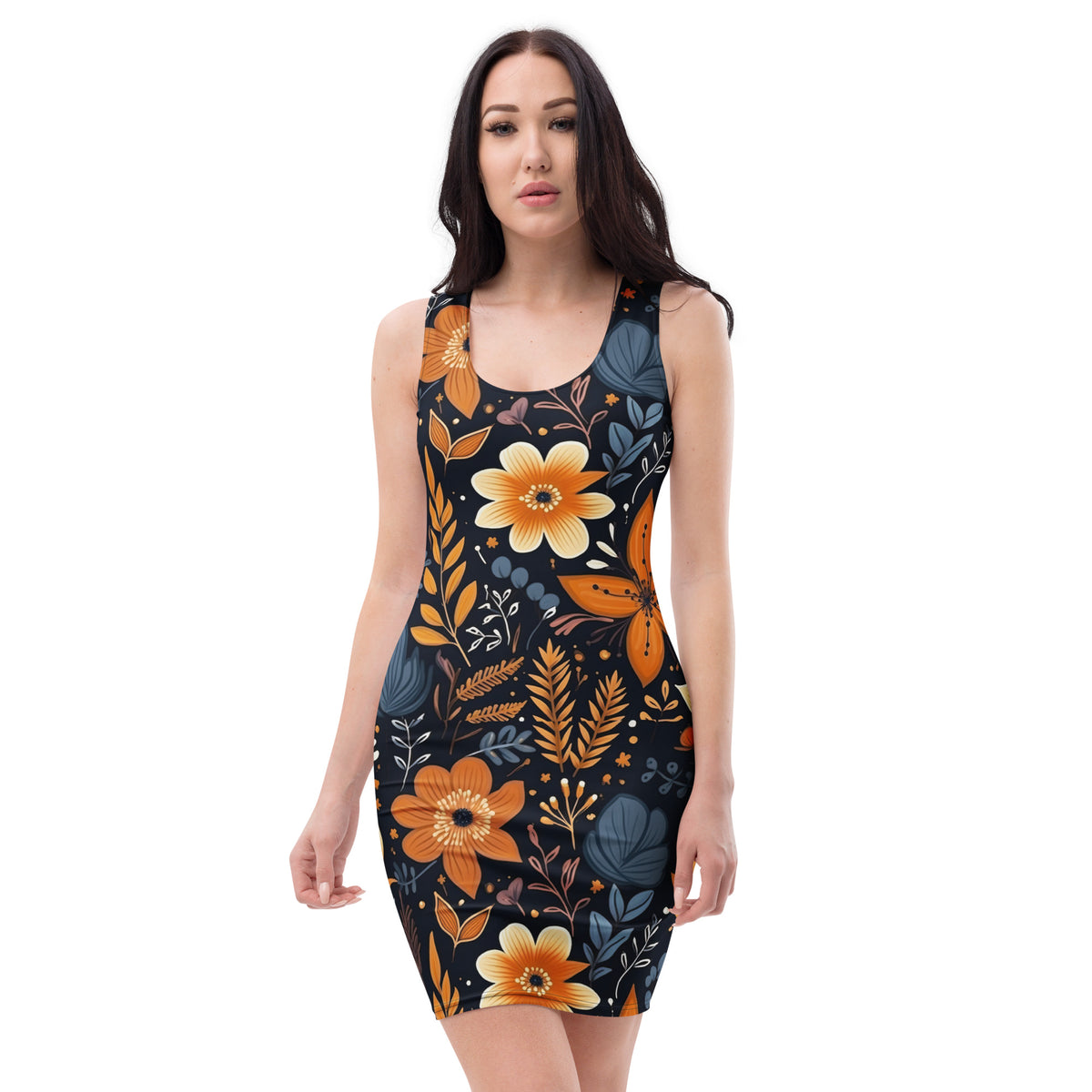 slim-fit-basic-kleid-autumn-flowers-v1-jlr-design-jlr-design-de-1 - JLR Design