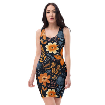 slim-fit-basic-kleid-autumn-flowers-v1-jlr-design-jlr-design-de-1 - JLR Design