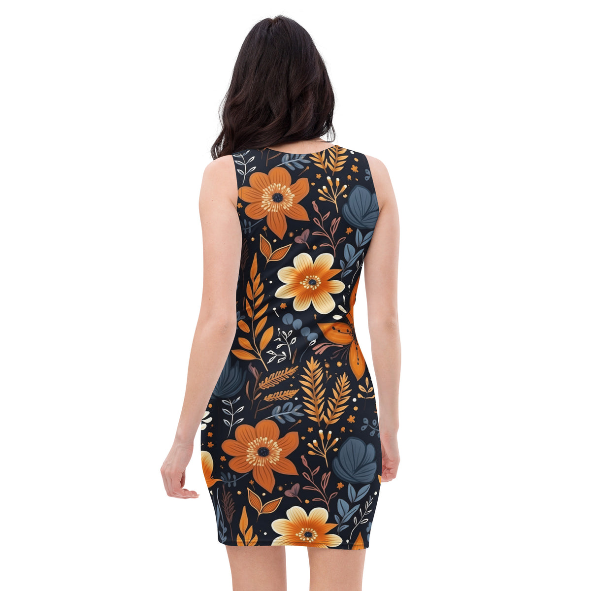 slim-fit-basic-kleid-autumn-flowers-v1-jlr-design-jlr-design-de-2 - JLR Design