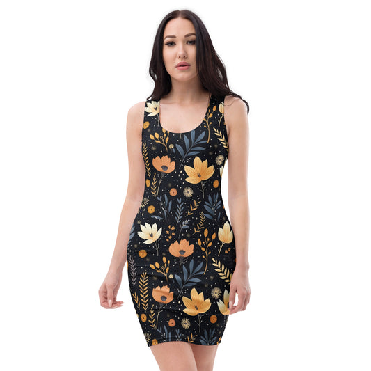 slim-fit-basic-kleid-autumn-flowers-v3-jlr-design-jlr-design-de-1 - JLR Design