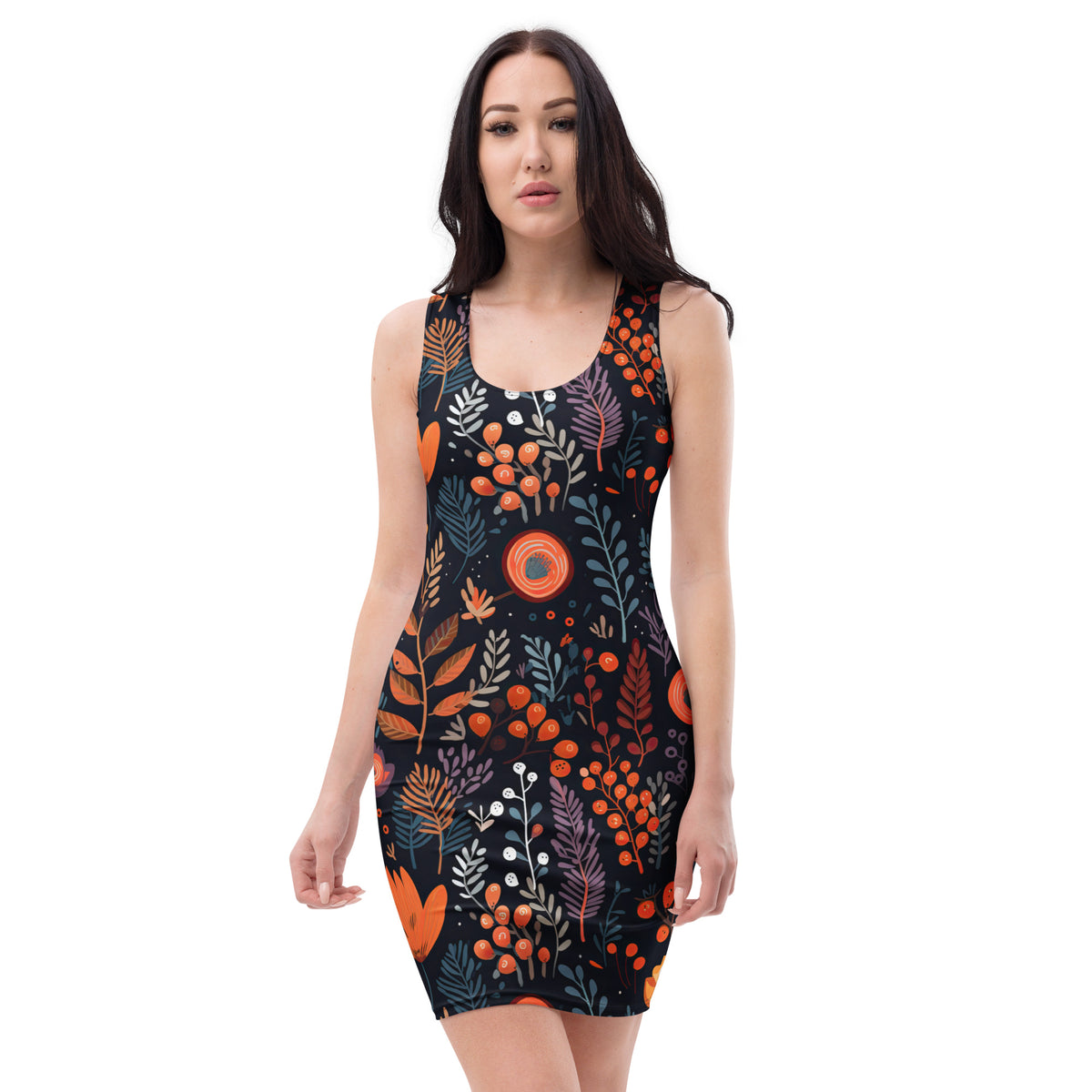 slim-fit-basic-kleid-autumn-flowers-v4-jlr-design-jlr-design-de-2 - JLR Design