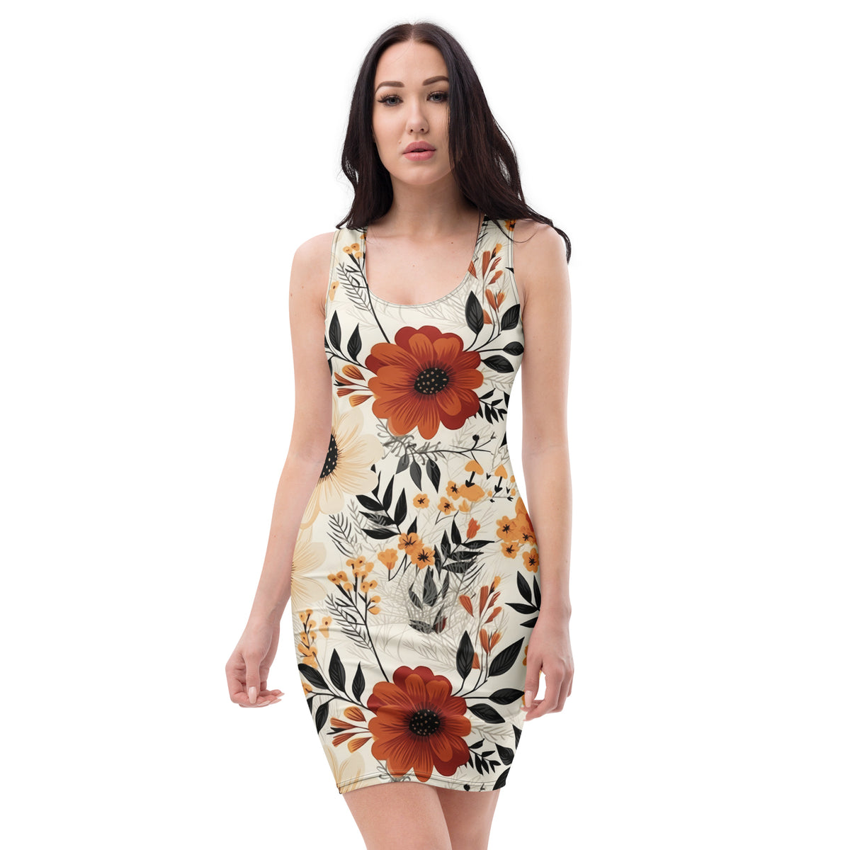 slim-fit-basic-kleid-autumn-flowers-v6-jlr-design-jlr-design-de-2 - JLR Design