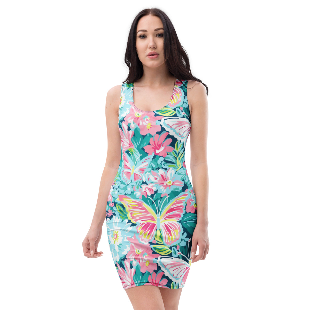 slim-fit-basic-kleid-colorful-butterfly-v2-slim-fit-basic-jlr-design-jlr-design-de-2 - JLR Design