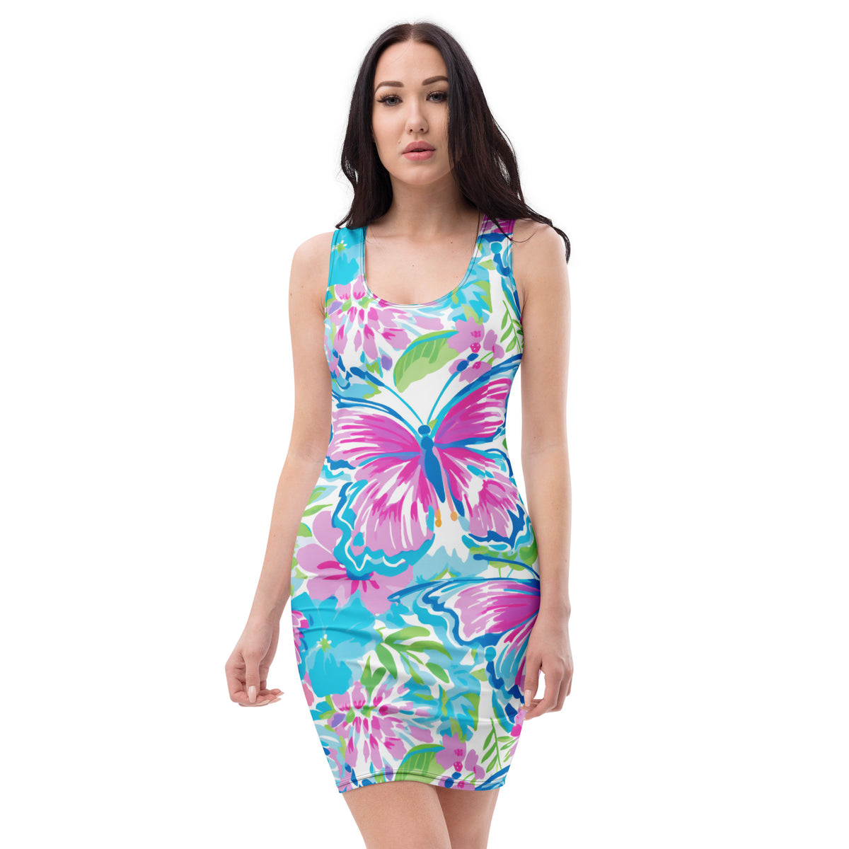 slim-fit-basic-kleid-colorful-butterfly-v4-slim-fit-basic-jlr-design-jlr-design-de-1 - JLR Design