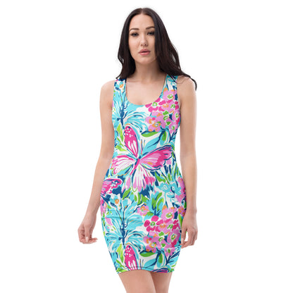 slim-fit-basic-kleid-colorful-butterfly-v6-slim-fit-basic-jlr-design-jlr-design-de-1 - JLR Design