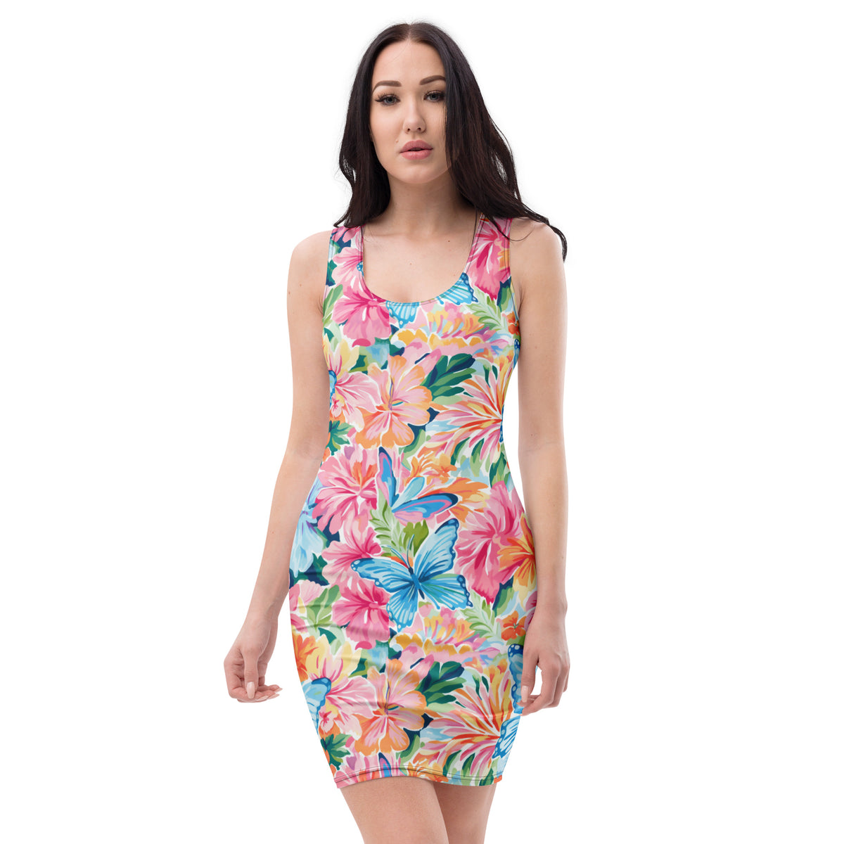slim-fit-basic-kleid-colorful-butterfly-v8-jlr-design-jlr-design-de-2 - JLR Design