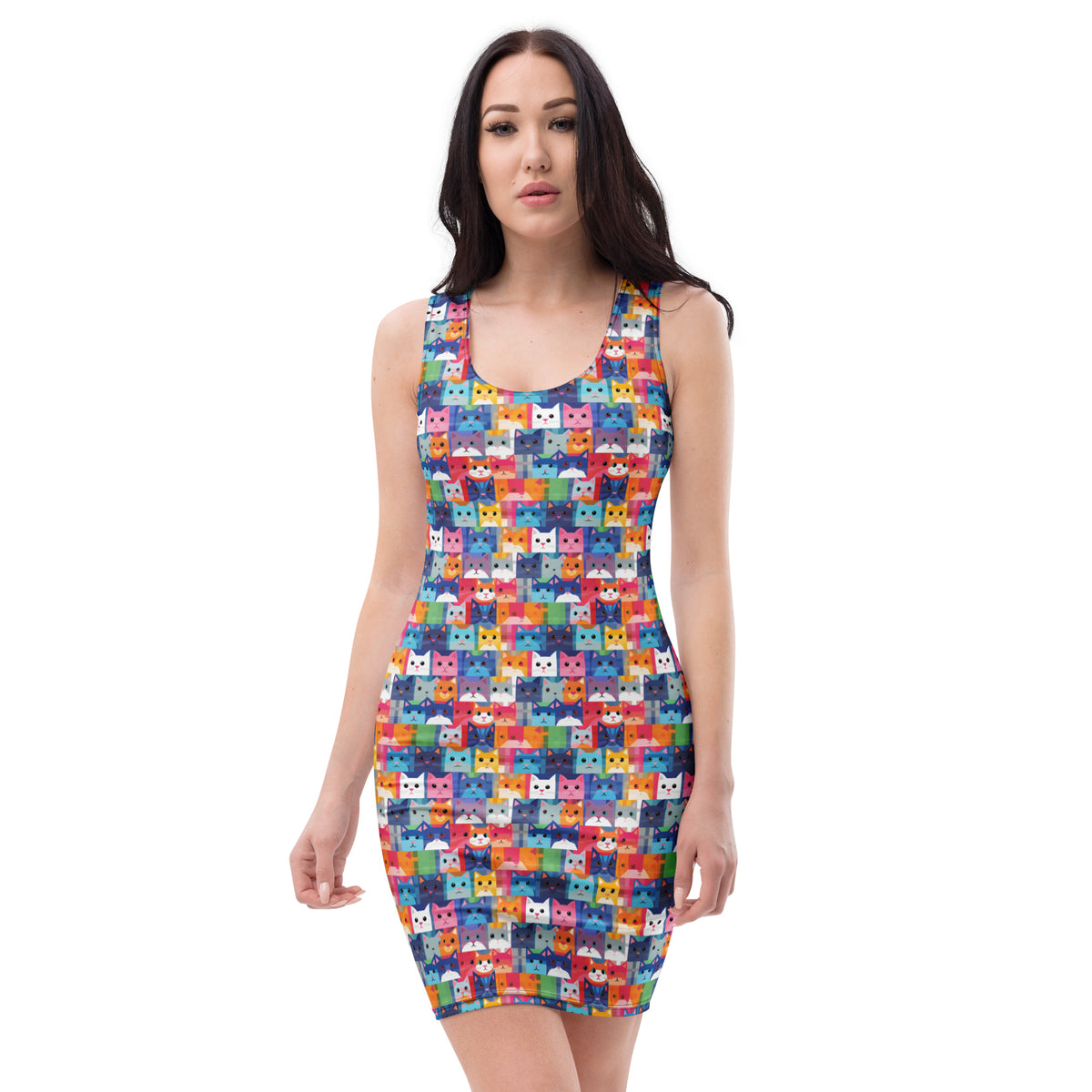 slim-fit-basic-kleid-colorful-cats-v2-slim-fit-basic-jlr-design-jlr-design-de-2 - JLR Design