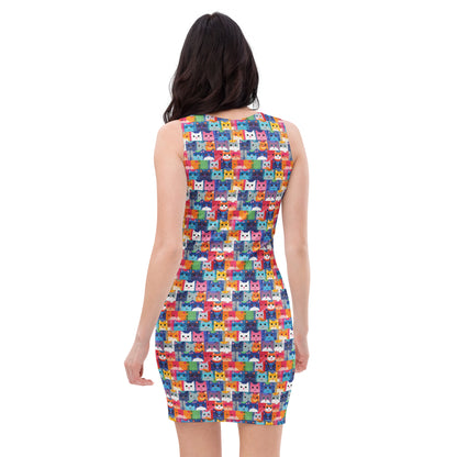 slim-fit-basic-kleid-colorful-cats-v2-slim-fit-basic-jlr-design-jlr-design-de-3 - JLR Design
