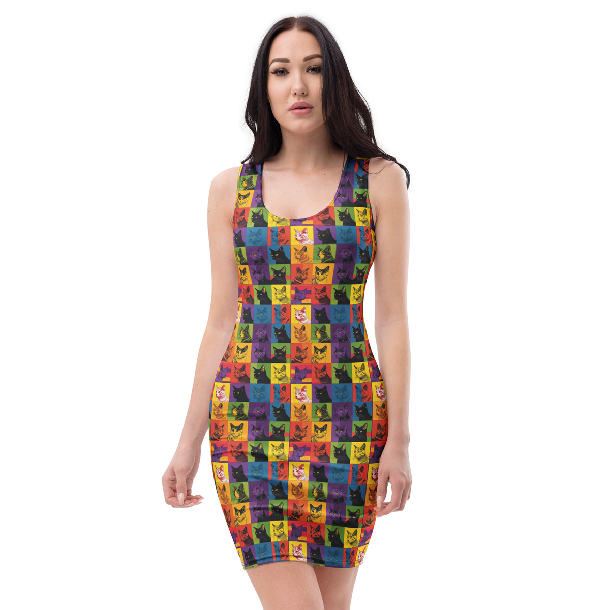 slim-fit-basic-kleid-colorful-cats-v3-slim-fit-basic-jlr-design-jlr-design-de-2 - JLR Design