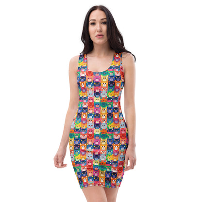 slim-fit-basic-kleid-colorful-cats-v4-slim-fit-basic-jlr-design-jlr-design-de-1 - JLR Design