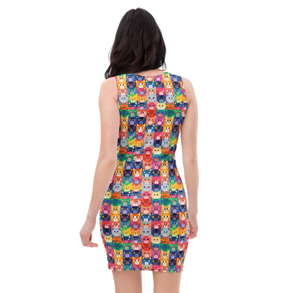 slim-fit-basic-kleid-colorful-cats-v4-slim-fit-basic-jlr-design-jlr-design-de-2 - JLR Design